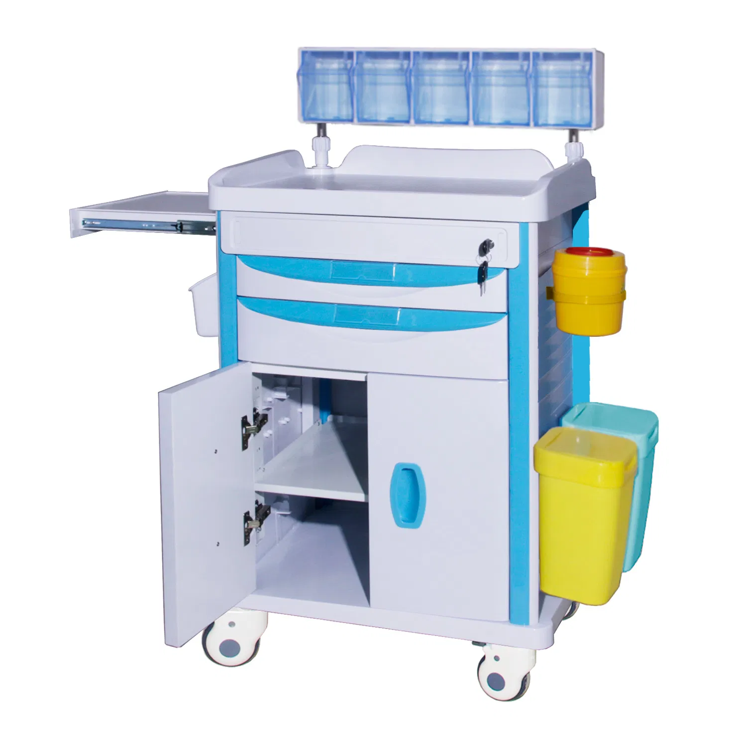 Hospital Equipment ABS Multi-Function Anesthesia Trolley Medical Crash Cart