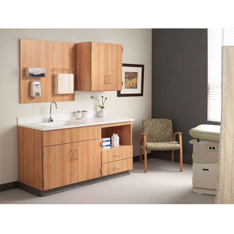 3D Model Free Download Customized Clinic Storage Workstation Cupboard Wooden Medical Cabinet Hospital Furniture with Sink