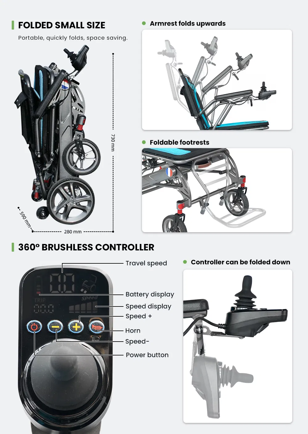 Portable Motorised Wheelchair Feature 1
