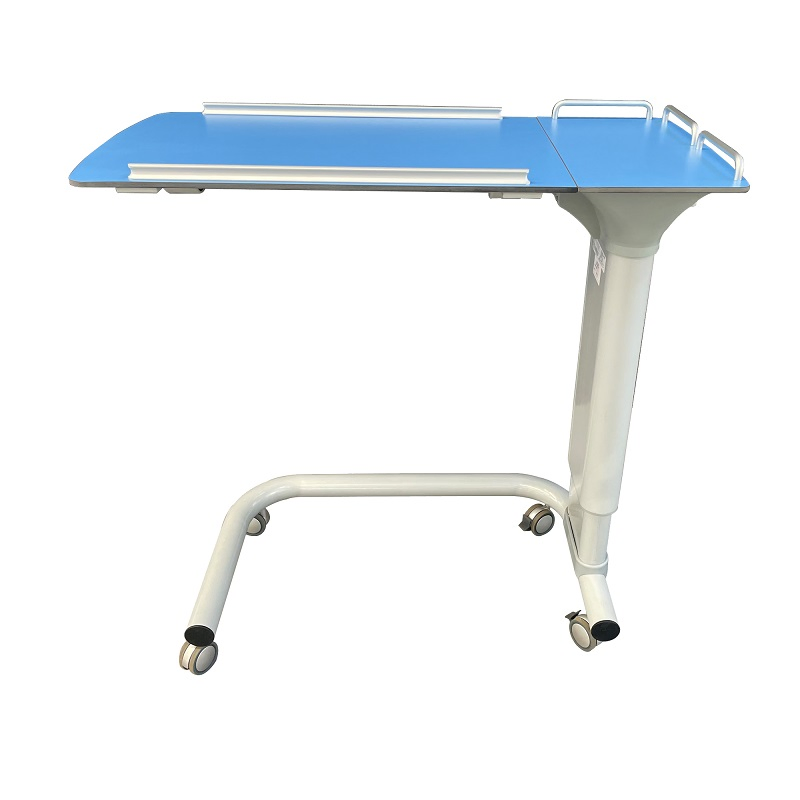 Adjustable Height Tilt Table Top Wood ABS Medical Hospital Overbed Dining Table
