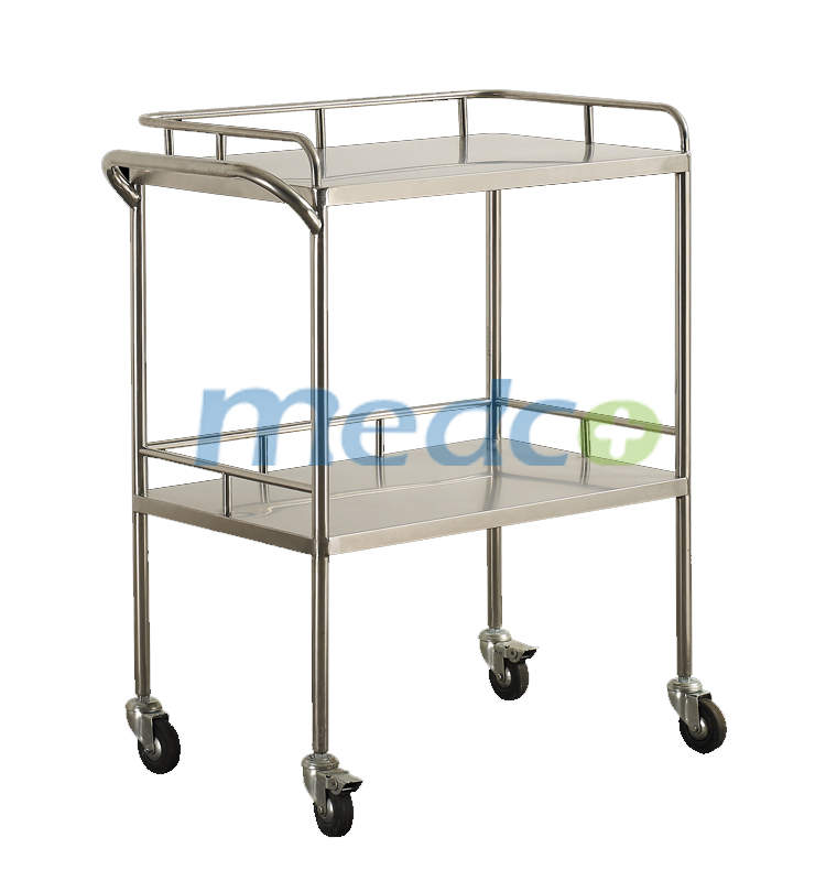Hot Sale Medical Supplier Stainless Steel Medical Instrument Trolley Crash Cart