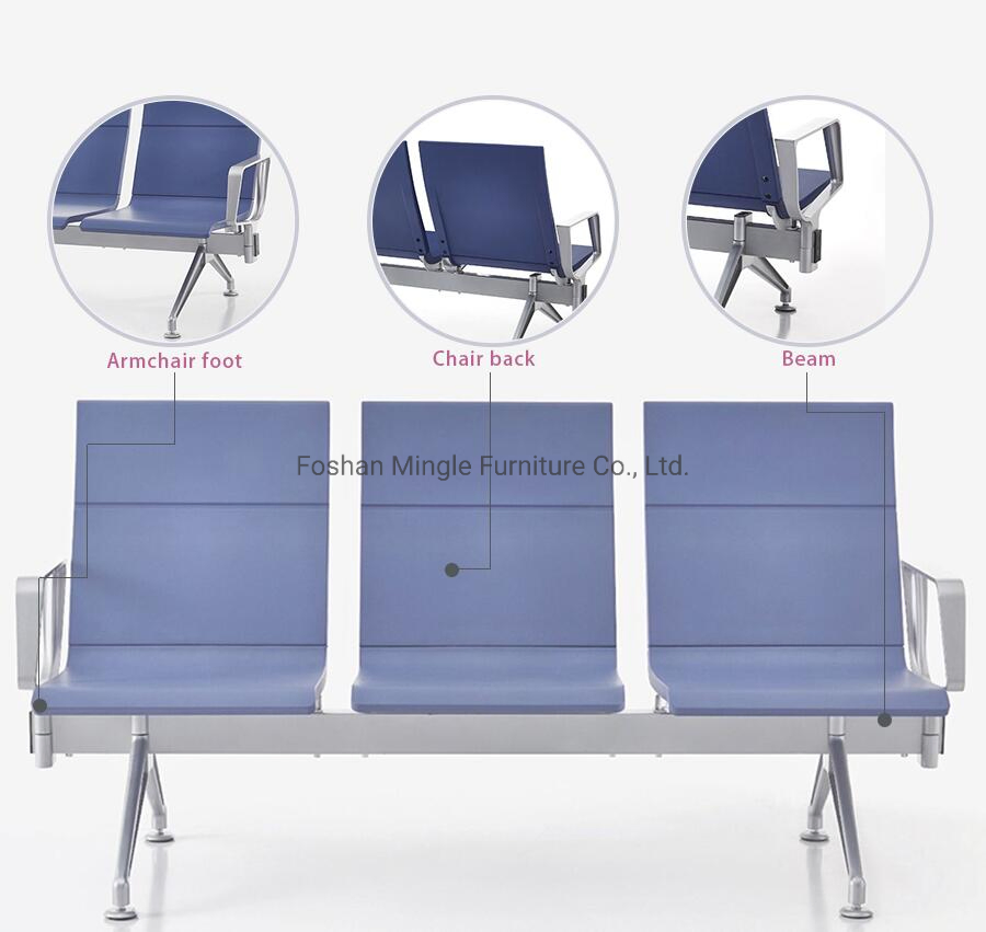 Multi-Color Customization3-Seater Waiting Chair Die-Casting Aluminum Airport Seating Hospital Waiting Room Chairs Modern