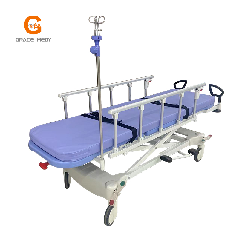 Deluxe Electric Motorized Simple Bed Transport Stretcher Ambulance Hospital Patient Stretcher Docking Transfer Cart Trolley
