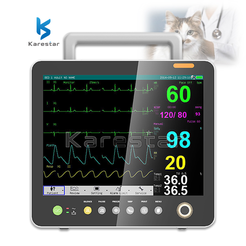 Hospital Equipment Medical Veterinary Cardiac Patient Vital Signs Monitor with Trolley Optional