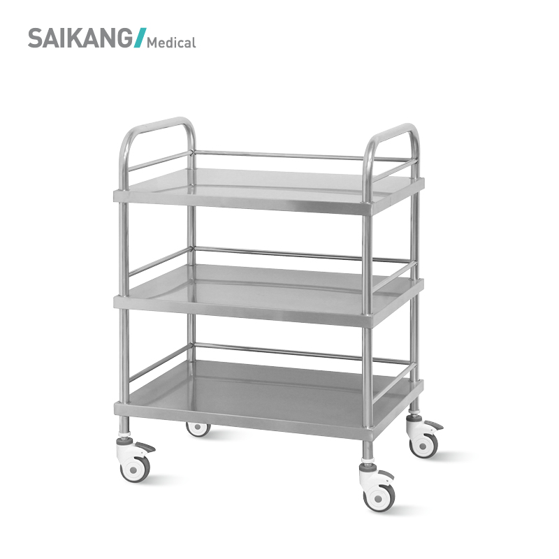 Skh004 Stainless Steel Hospital Surgical Instrument Trolley
