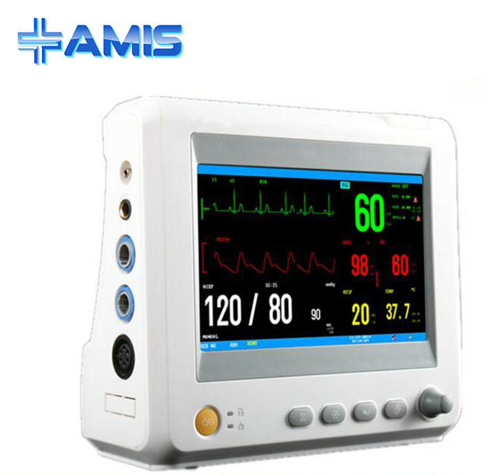 7′ ′ Medical Hospital Portable Ambulance Vital Signs Multiparameter Patient Monitor