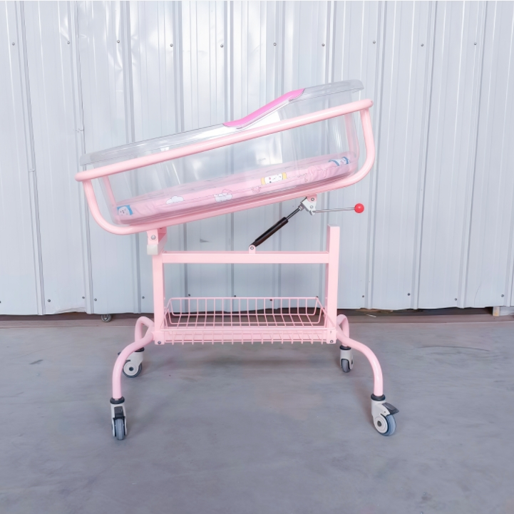 Modern Movable Hospital Bed for Newborns &amp; Children Pediatric Stainless Steel ABS Baby Crib