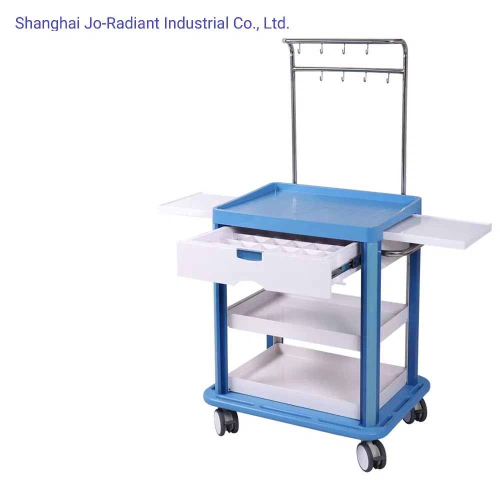 Mobile Hospital Furniture ABS Medical Anesthesia Crash Trolley Cart