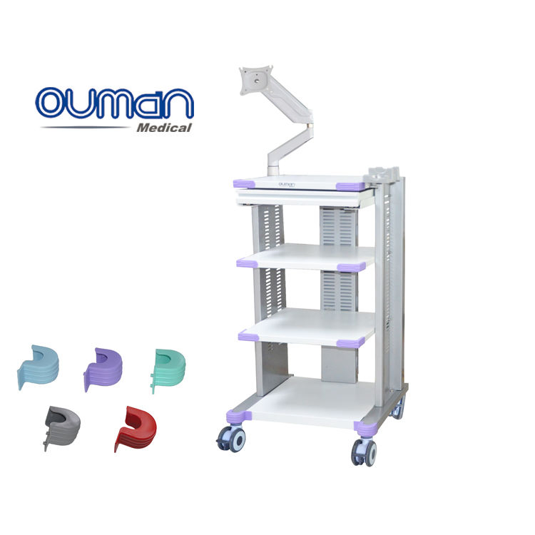 Ouman Mobile Metal Trolley for Endoscopy Surgical Instruments