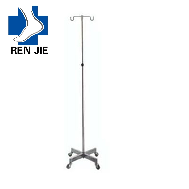 Hospital 5 Legs Mobile Stainless Steel Infusion Stand/IV Pole Drip Stand Pole