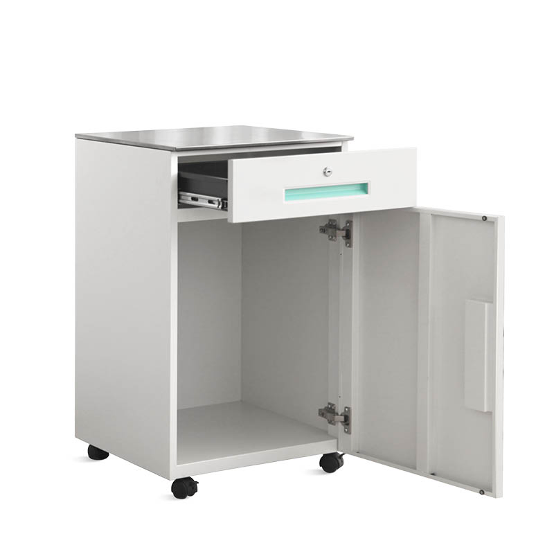 Sks036 Saikang Wholesale Movable Stainless Steel Hospital Medical Bedside Cabinet with Wheels