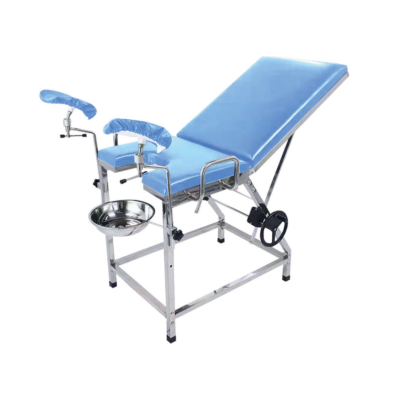 Stainless Steel Gynecology Birthing Chair Patient Manual Operating Table Examination Bed Medical Examination Bed