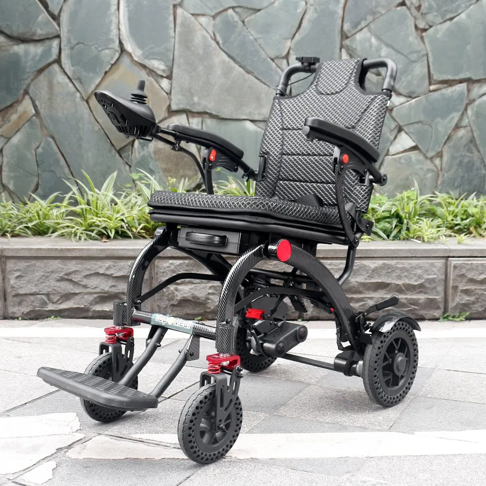 Customize Factory Premium Ultra Light Motor Power Outside Travel Fold Electric Mobility Wheelchair for The Disabled Topmedi Medical with CE