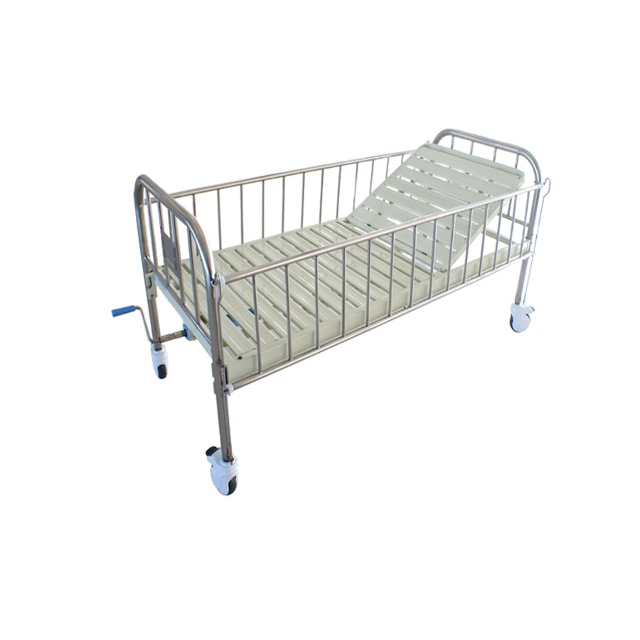 Medical Pediatric Children One Crank Beds Hospital Baby Bed Full Stainless Steel