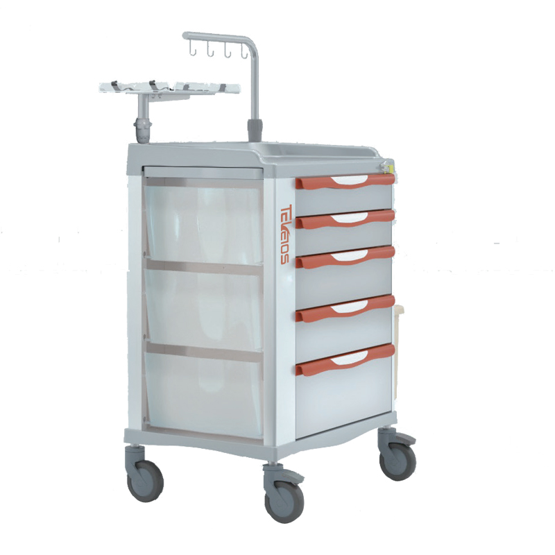 Jdeqj284 ABS Hospital Medical Emergency Trolley Crash Cart Carro De Hospital