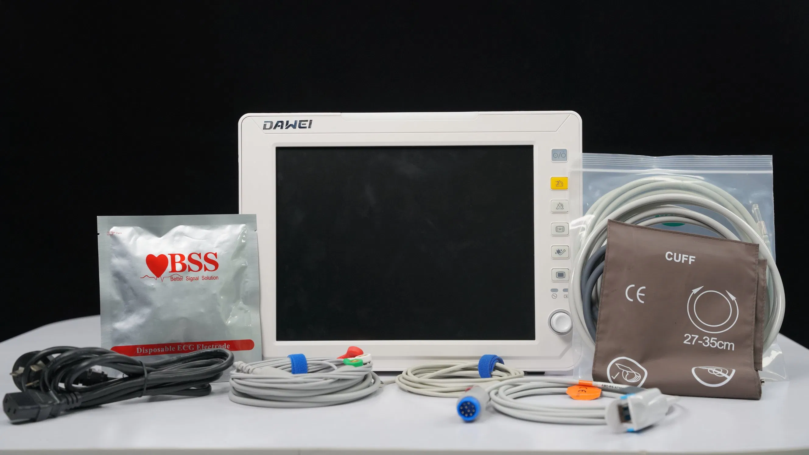 Hospital Equipment with Portable ECG Monitor and Vital-Sign ICU Screen