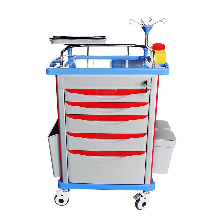 Manual Medical Deliver Trolley Cart Medica Nursing Care Hospital Trolley Nursing Emergency Cart Hospital Trolley Medical Crash Cart