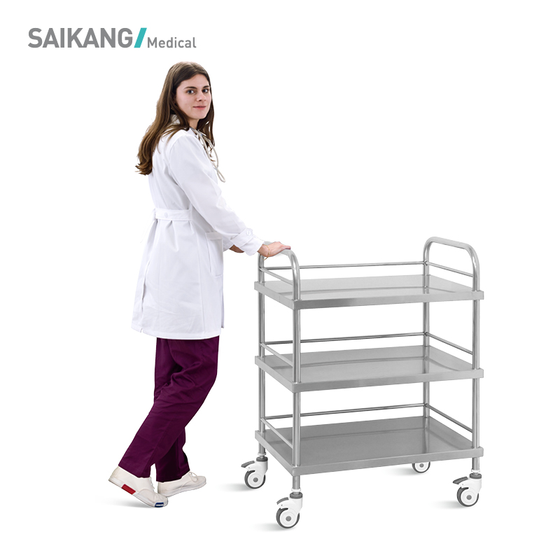 Skh004 Stainless Steel Hospital Surgical Instrument Trolley