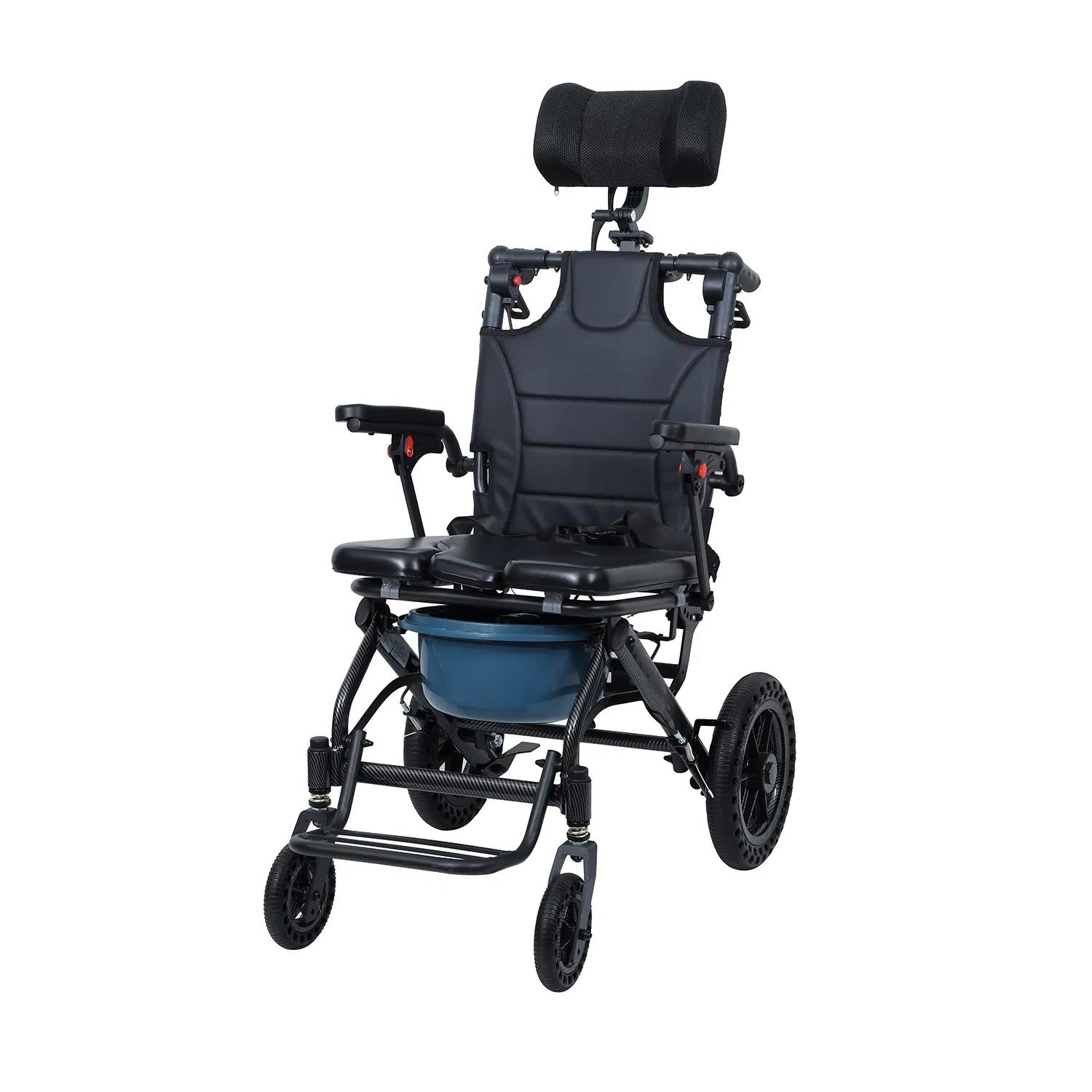 Aluminum Flip-up Armrestfoldable Commode Wheelchair for Disable Elderly Patients