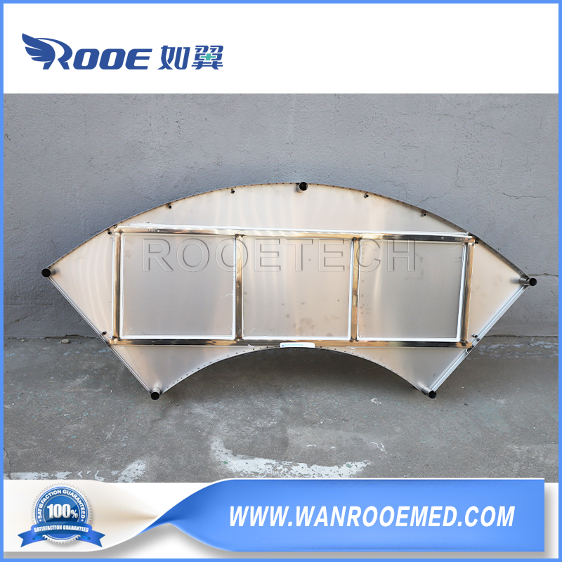 Mobile Stainless Steel Hospital Trolley Surgical Instrument Cart with Fanshaped Desktop