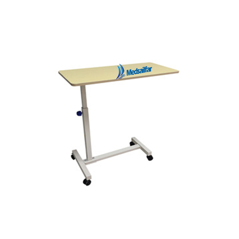 Wooden Steel Medical Hospital Eating Adjustable Folding Computer Overbed Table