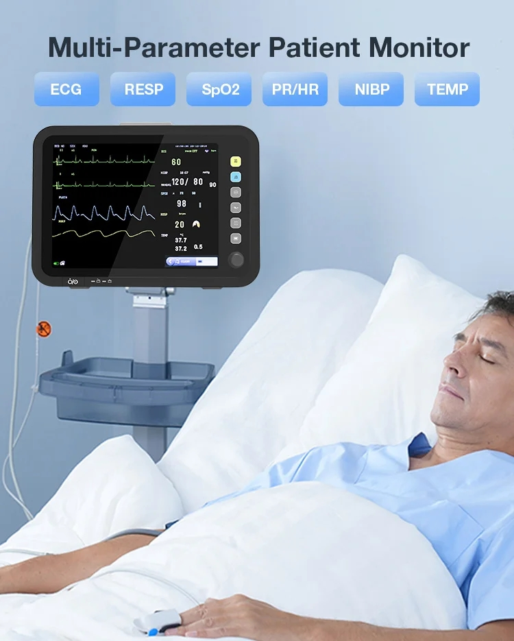Portable Cardiac Monitor ECG Multiparameter Portable Vital Signs Monitor Cardioc Patient Monitor with Etco2 IBP