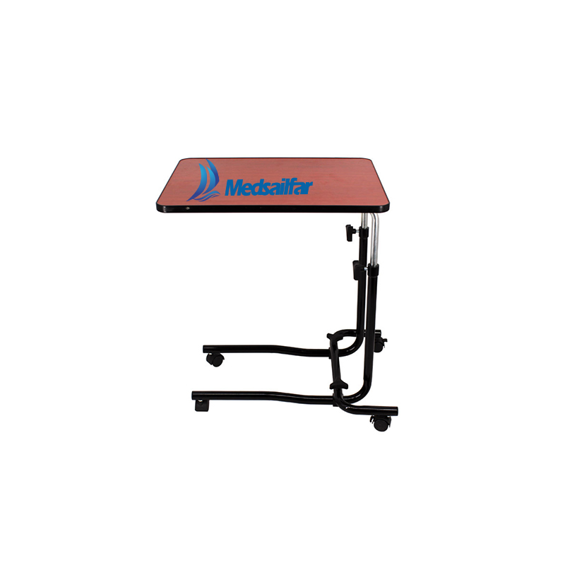 Wooden Steel Medical Hospital Eating Adjustable Folding Computer Overbed Table