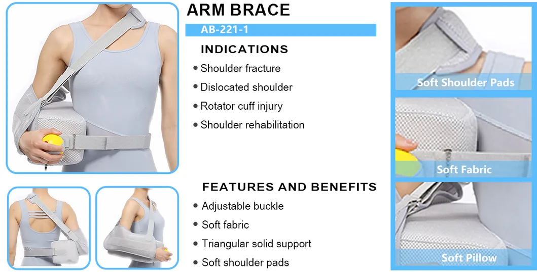 Breathable Shoulder and Hand Immobilizer with Pillow