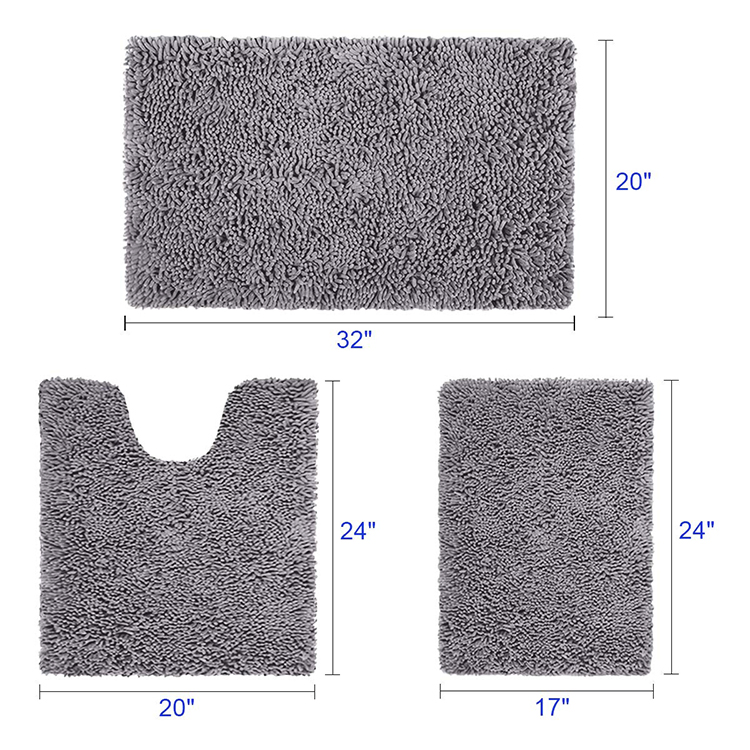 Hot Selling Good Feedback Towel Shaggy Bath Mat Non Slip Chenille Bathroom Carpet Mat