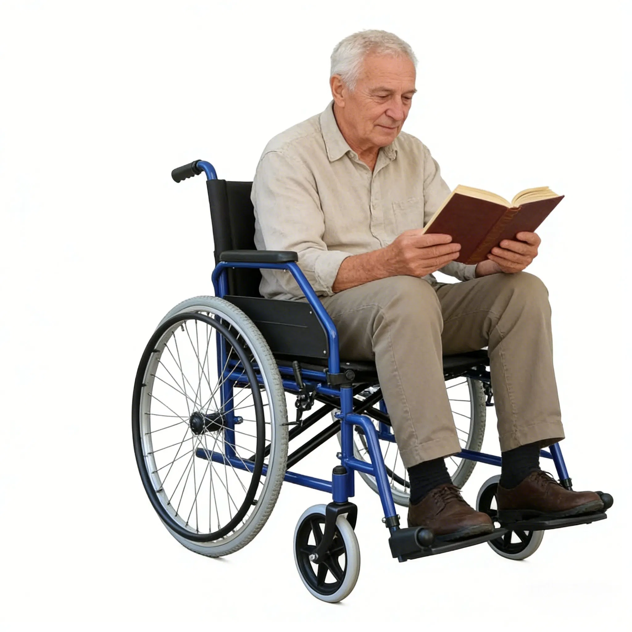 Ergonomic Paraplegic Wheelchair with Detachable Footrests for Comfort
