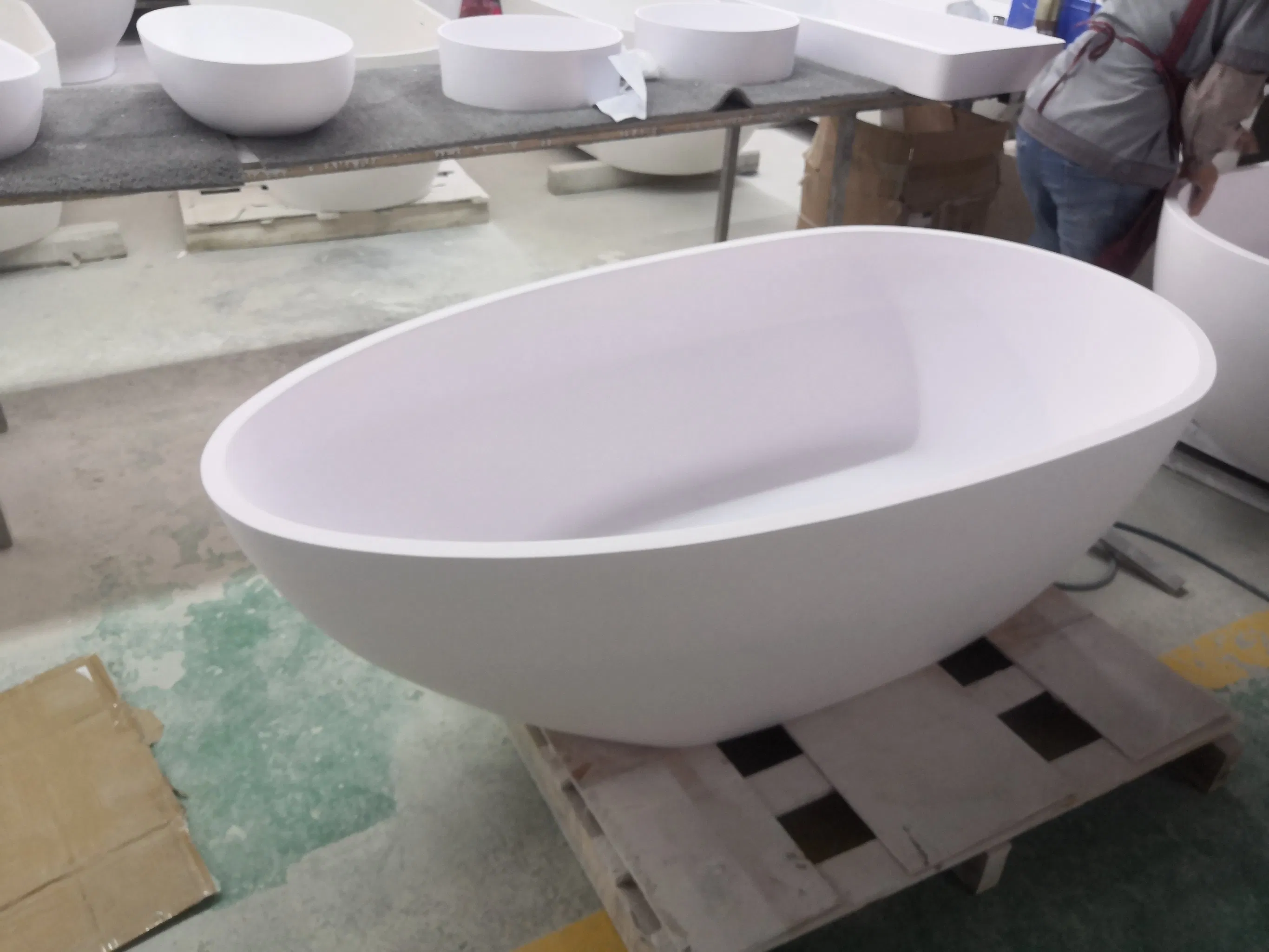 Classic European Design Walk-in Tub Shower Combo Artificial Stone Free Standing Bathtub 1.5m Length Bathtub Furniture Soakingno Reviews Yet