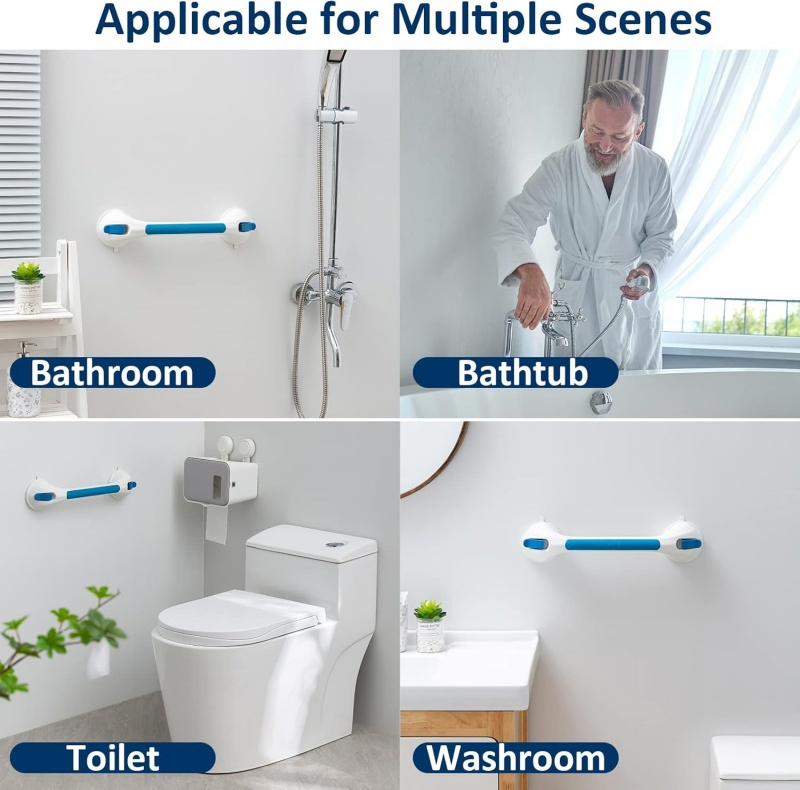 Factory Wholesale 16 Inch Bathroom Safety Strong Suction Shower Handle Grab Bar