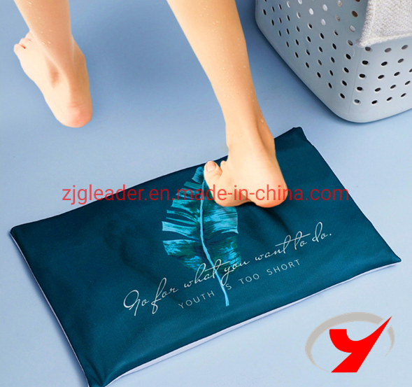 Zjgleader Hot Sale Water Absorbent Diatomite Earth Powder Fabric Non Slip Diatom Mud Shower Mat Soft Bath Mat New Arrived