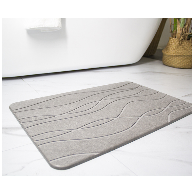 Super Absorbent Quick Drying Hard Diatomite Earth Bathroom Floor Mat Non-Slip Marble Stone Bath Mat