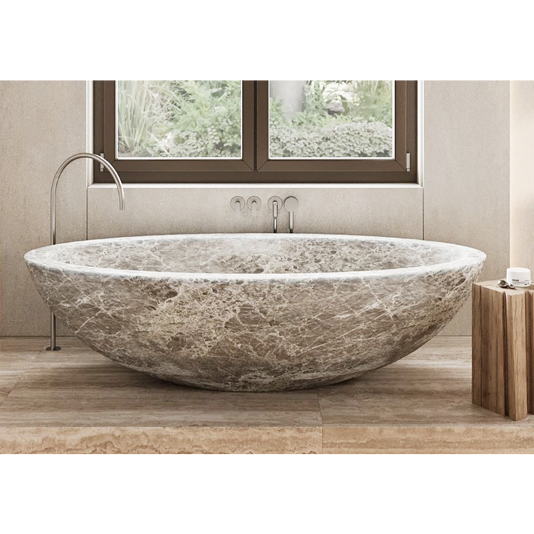 Natural Stone Bathroom Bathtub Custom Tubs Flooring Oval Round Solid Marble Adult Walk in Marble Bath Tub