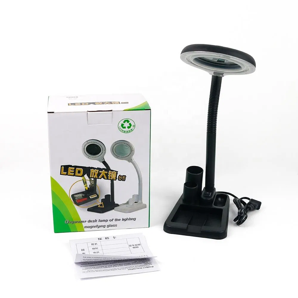 LED Magnifying Glass Table &amp; Desk Light Dental Laboratory Crafts Painting Sewing Jewelry Reading Close Work Magnifier Lamps