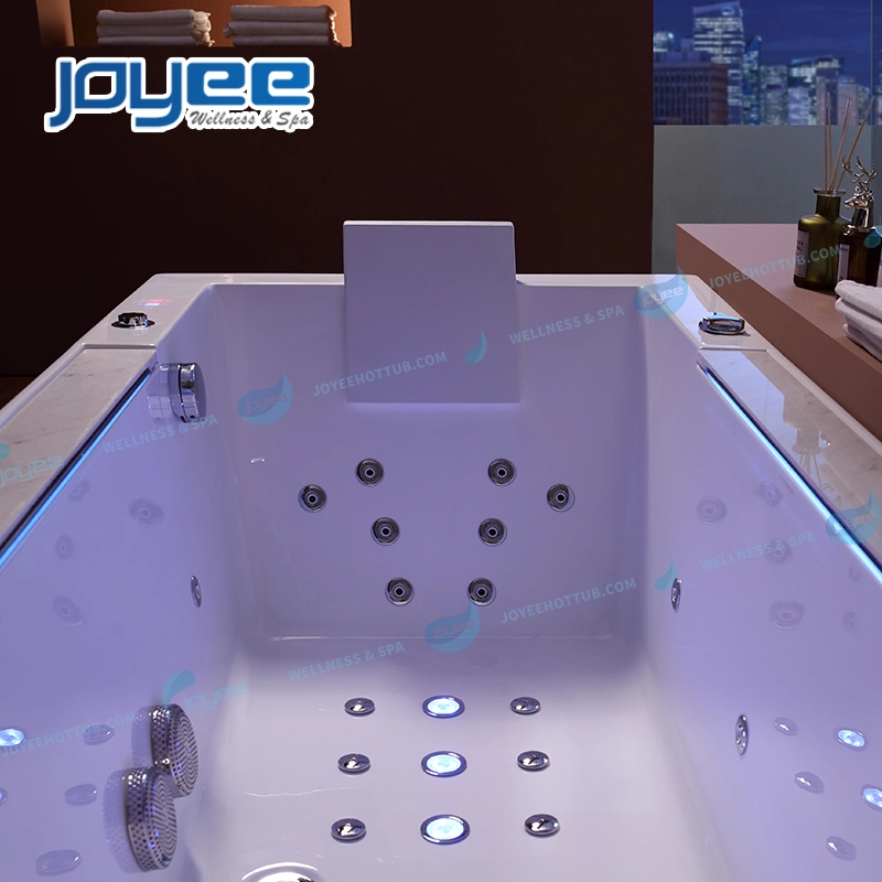 Joyee Marble Walk-in Acrylic Mini Bathtub Corner Massage SPA Bathtub Low Walk in Tub Shower Combo