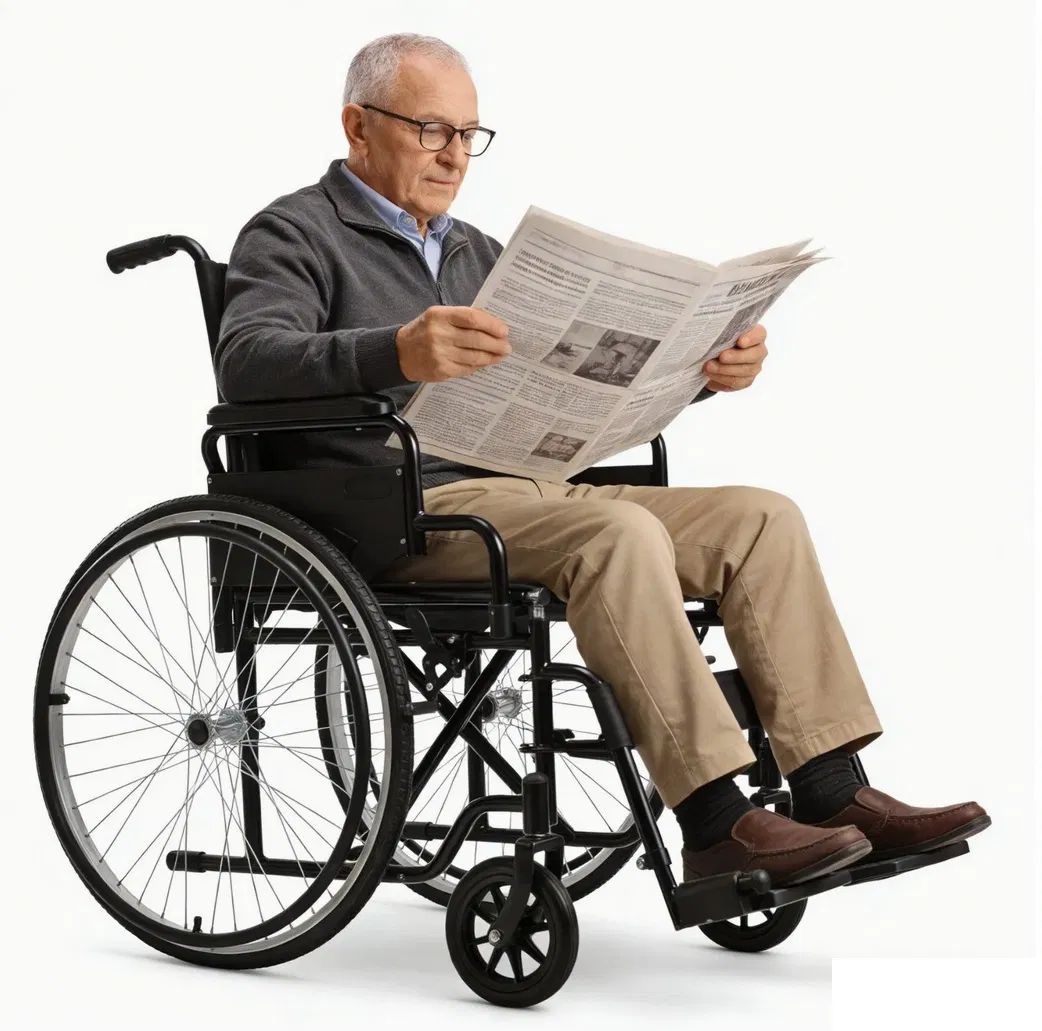 Steel Frame Detachable Wheelchair for Home Care Hospitals Rehabilitation