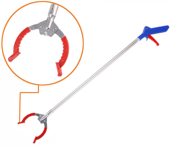 Custom Logo 32 Inch Aluminum Long Arm Gripper Foldable Pick up Trash Reacher Grabber