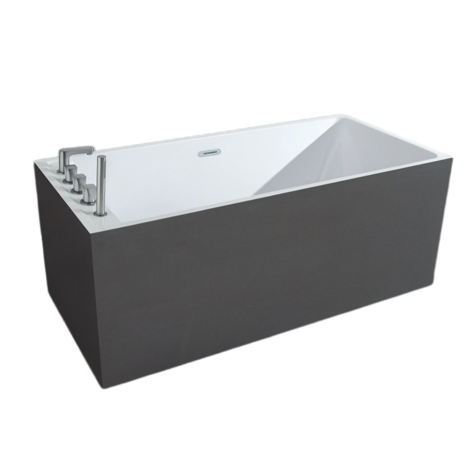Modern Square Walk-in Bath Tub Sex Free Standing Bath One-Piece Minimalist Acrylic Bathtub