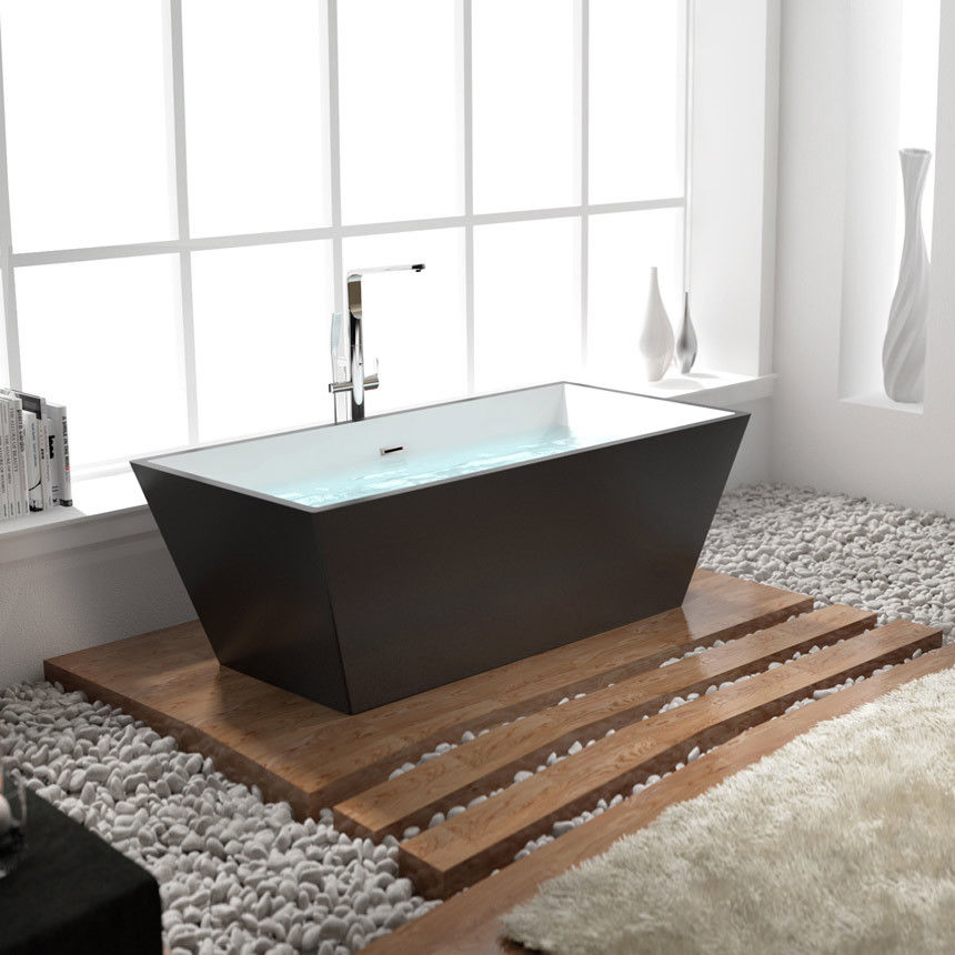 Square White Acrylic Sanitary Ware Walk in Bath Tub Soaking Bathtub