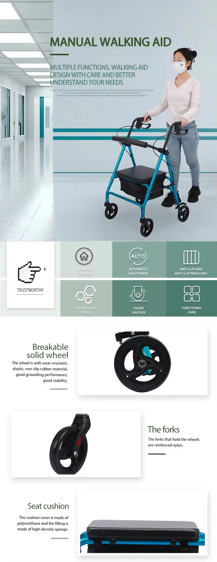 Medical Walker Rollator Features