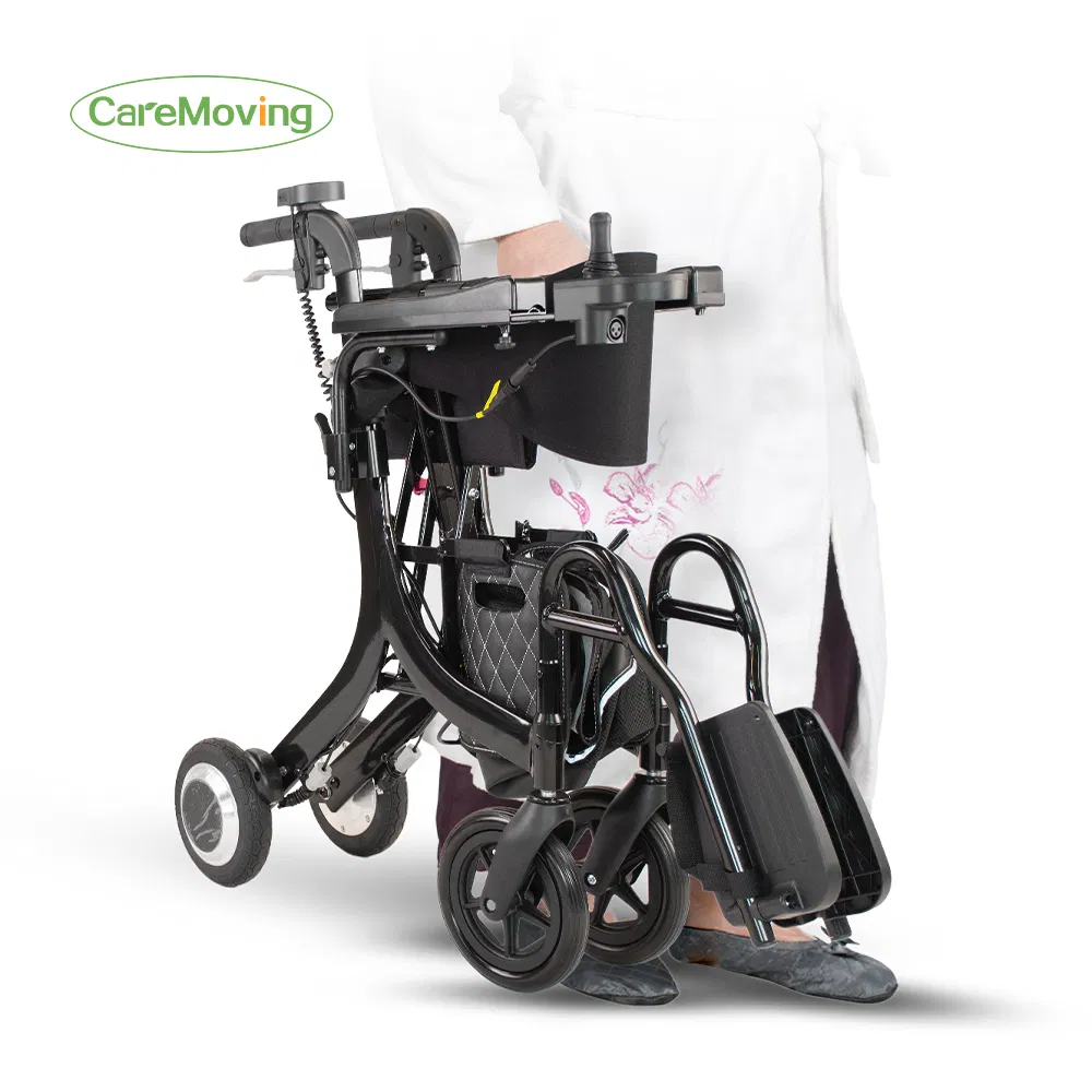 Motorized Walking Aid Wheelchair Rollator with Lightweight Aluminum Alloy Frame and Seat