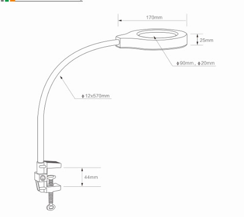 Factory Manufactured Table Illuminated Adjustable Magnifying Lamp LED with Clamp