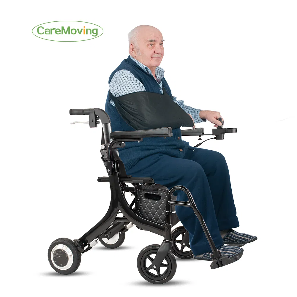 Motorized Walking Aid Wheelchair Rollator with Lightweight Aluminum Alloy Frame and Seat