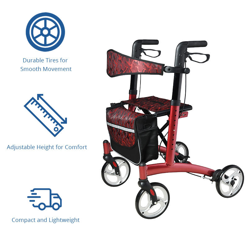 Mobility Rollator for People Restricted Mobility Stylish Lightweight Durable Designed Outdoor Use