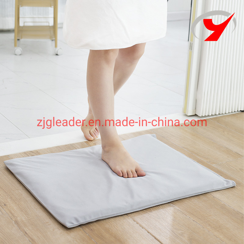 Zjgleader Hot Sale Water Absorbent Diatomite Earth Powder Fabric Non Slip Diatom Mud Shower Mat Soft Bath Mat New Arrived