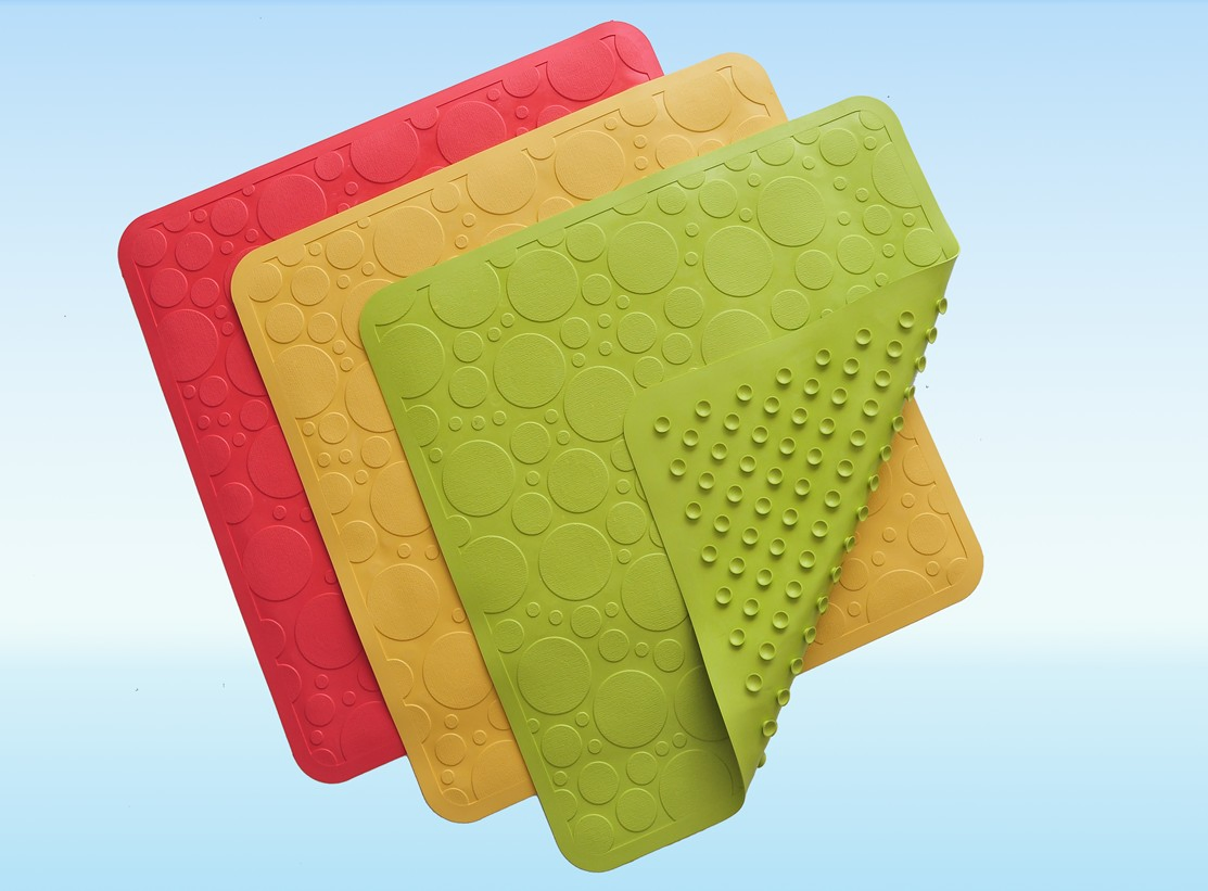 Non Slip Baby Protection Natural Rubber Shower Bath Mat with Suckers