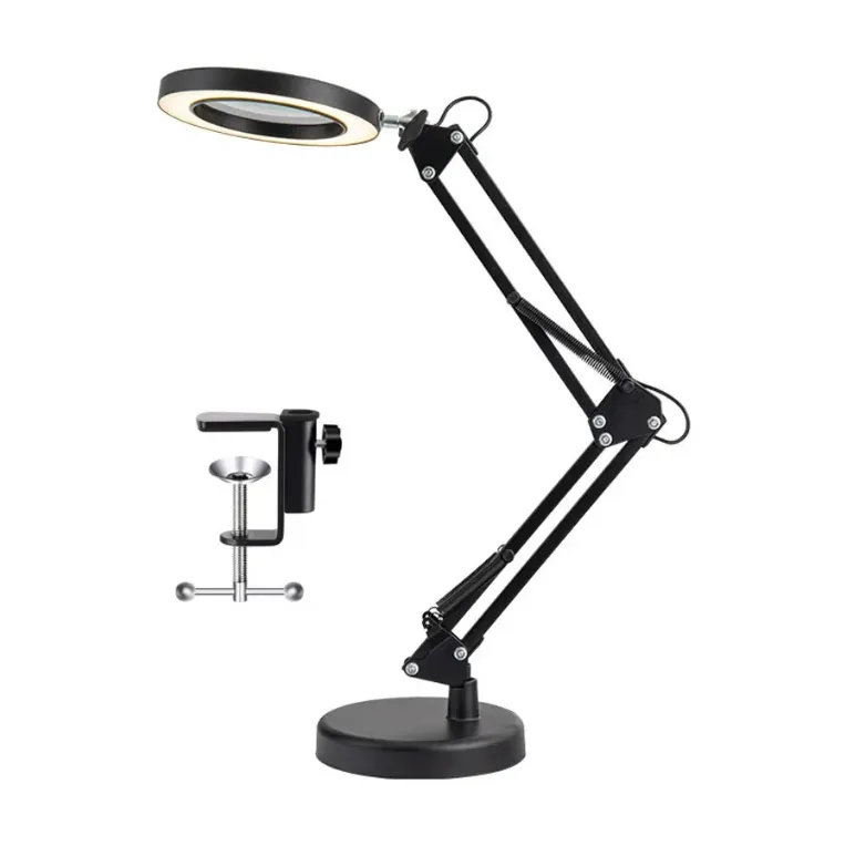 Three-Color 2in1 LED Magnifying Glass Lamp Desk Detail 2