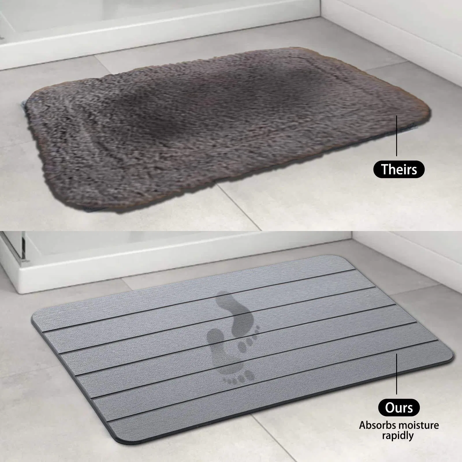 Wholesale Anti Non Slip Fast Absorbent Quick Dry Fast Drying Floor Diatom Diatomaceous Earth Bath Stone Mats Solid Bathroom Mats